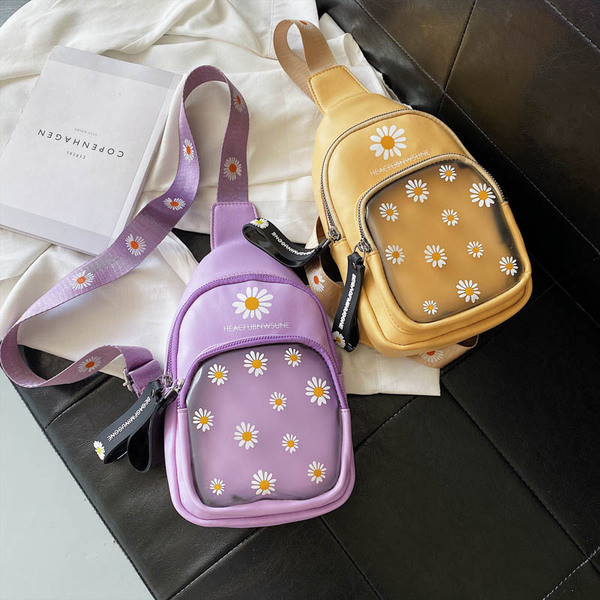 Női mindennapi válltáska virágmintával