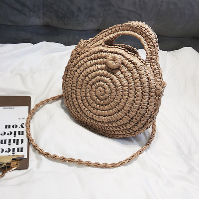 Modernus moteriškas megztas krepšys trumpa rankena