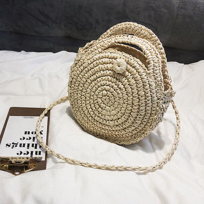 Modernus moteriškas megztas krepšys trumpa rankena