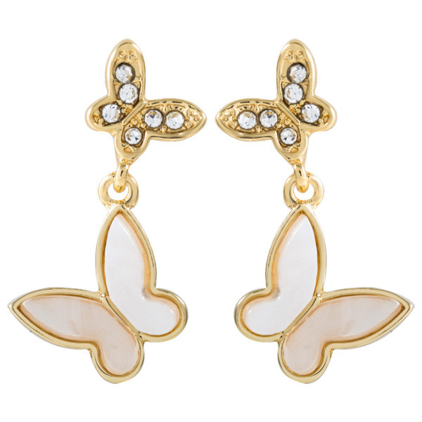 Modern női fülbevaló pillangó formájú