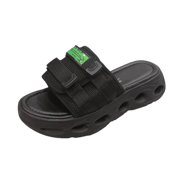 Női papucs tépőzárral és magas talppal