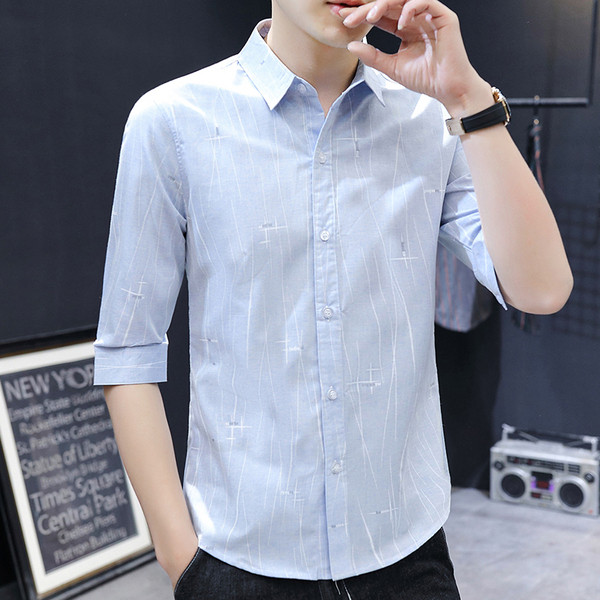 Új modell férfi ing 3/4-es ujjal és klasszikus gallérral