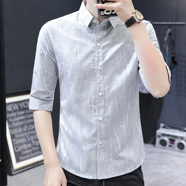 Új modell férfi ing 3/4-es ujjal és klasszikus gallérral