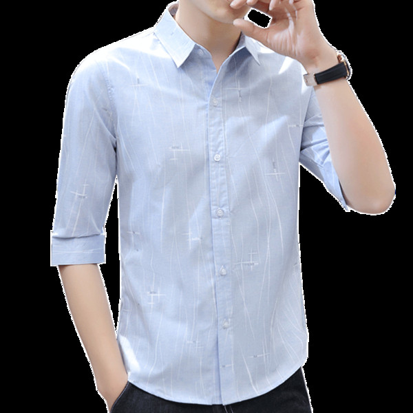 Új modell férfi ing 3/4-es ujjal és klasszikus gallérral