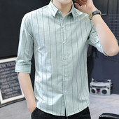 Csíkos férfi ing 3/4-es ujjal