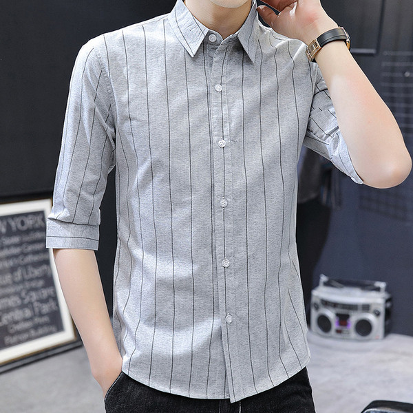 Csíkos férfi ing 3/4-es ujjal