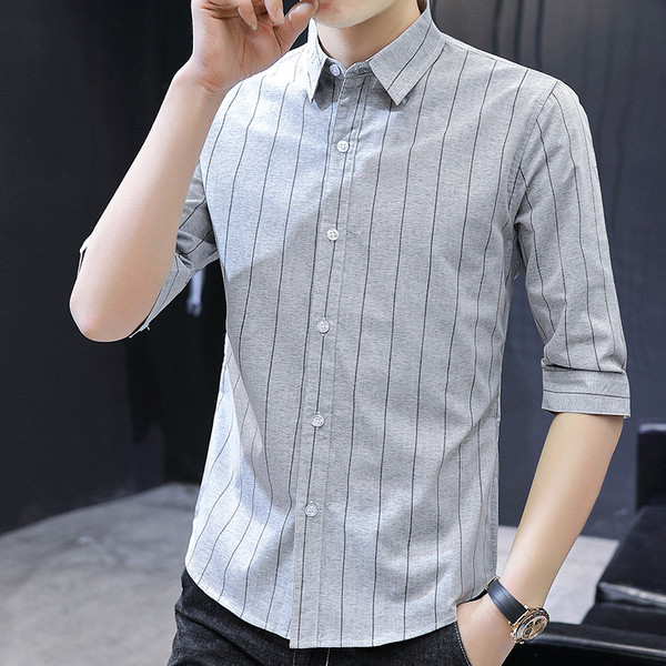 Csíkos férfi ing 3/4-es ujjal