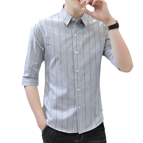 Csíkos férfi ing 3/4-es ujjal