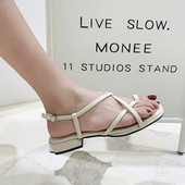 Ženske ležerne sandale s ravnim potplatom i kožnim remenom