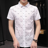 Férfi nyári ing klasszikus gallérral és rövid ujjal