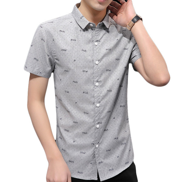 Férfi nyári ing klasszikus gallérral és rövid ujjal