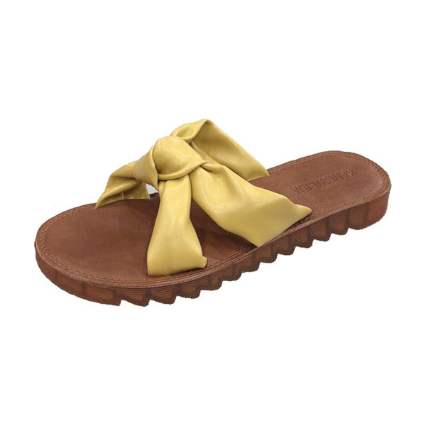 Lapos talpú, szövetpántos női papucs