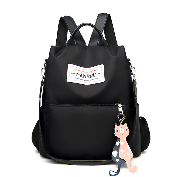 Női alkalmi hátizsák elülső zsebbel és kiegészítővel