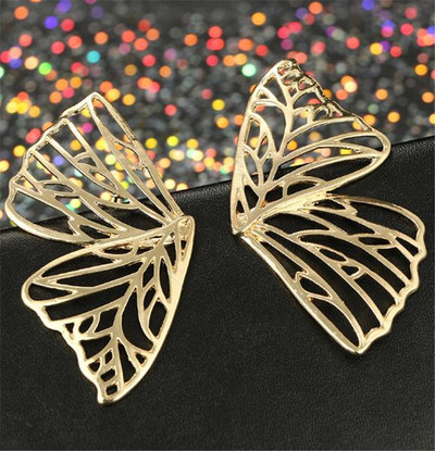 Nagy aszimmetrikus fülbevaló ezüst és arany színben