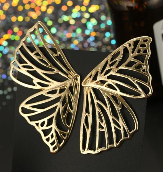 Nagy aszimmetrikus fülbevaló ezüst és arany színben