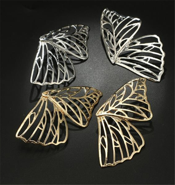 Nagy aszimmetrikus fülbevaló ezüst és arany színben