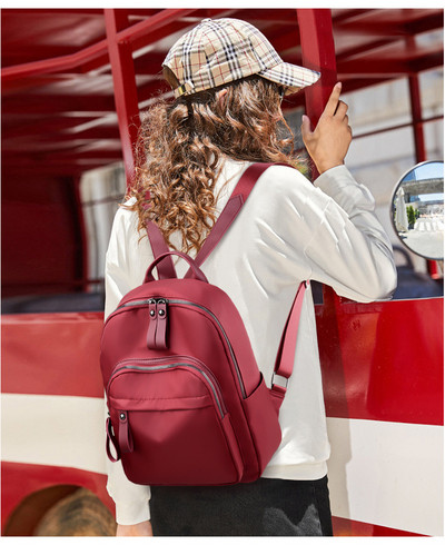 Rucsac casual dama textil cu buzunare frontale