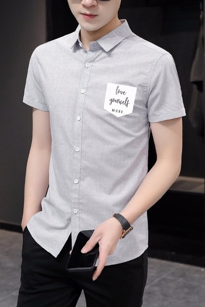 Férfi ing rátéttel és rövid ujjal