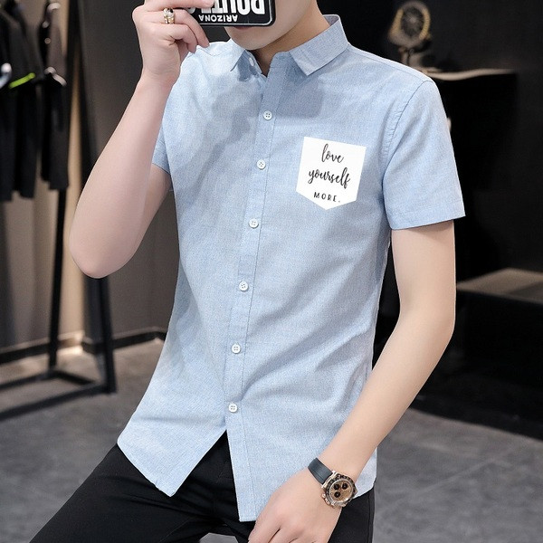 Férfi ing rátéttel és rövid ujjal