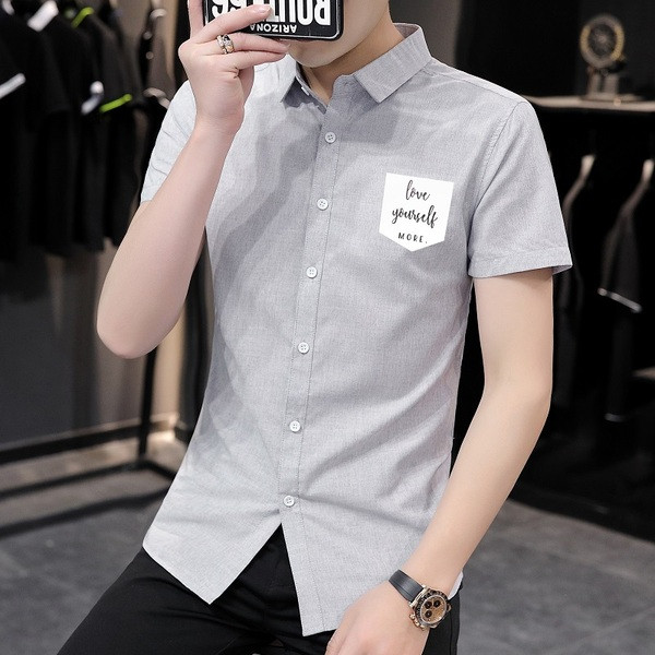 Férfi ing rátéttel és rövid ujjal