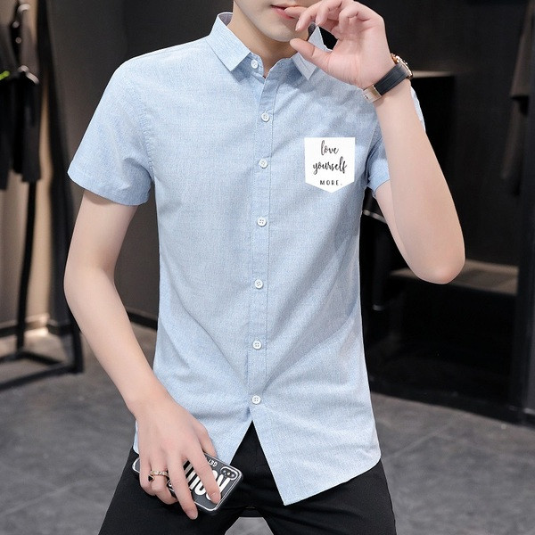 Férfi ing rátéttel és rövid ujjal