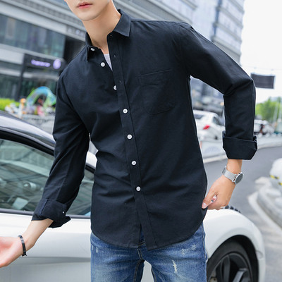 Új modell férfi ing zsebbel és klasszikus gallérral