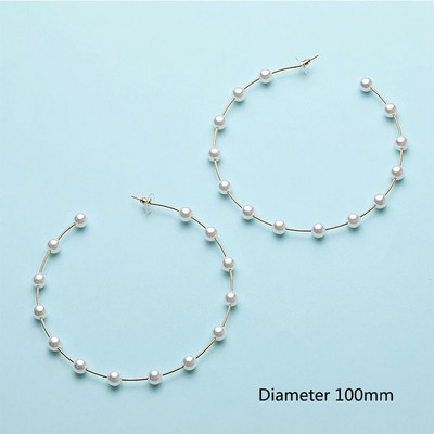 Modern női kerek fülbevaló gyöngyökkel