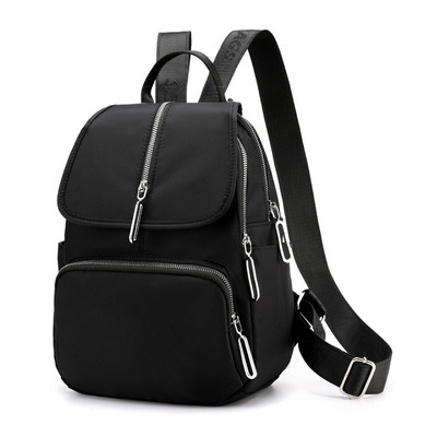 Casual tekstiilist seljakott hõbedaste tõmblukkudega