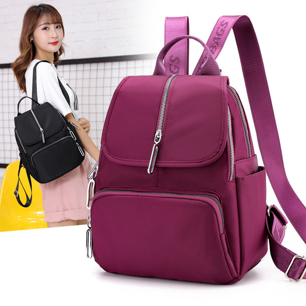 Casual tekstiilist seljakott hõbedaste tõmblukkudega