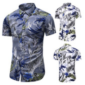 Vyriški marškiniai su gėlių raštu ir klasikine apykakle