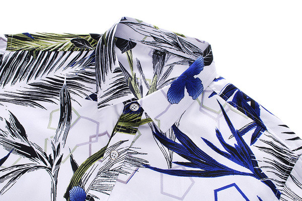 Vyriški marškiniai su gėlių raštu ir klasikine apykakle