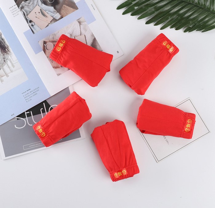 5 db-os piros férfi boxer készlet