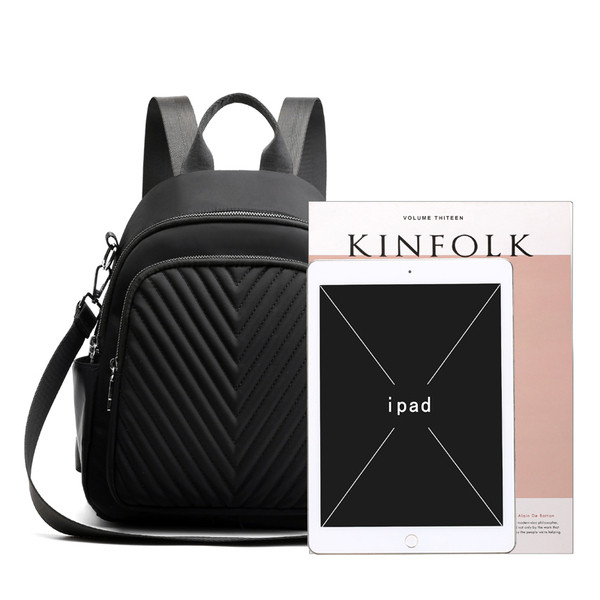 Női mindennapi hátizsák elülső zsebekkel