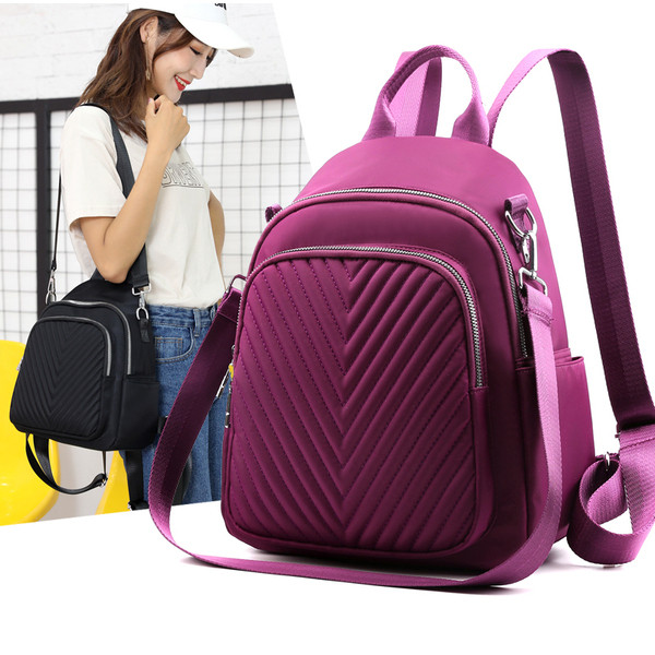 Női mindennapi hátizsák elülső zsebekkel