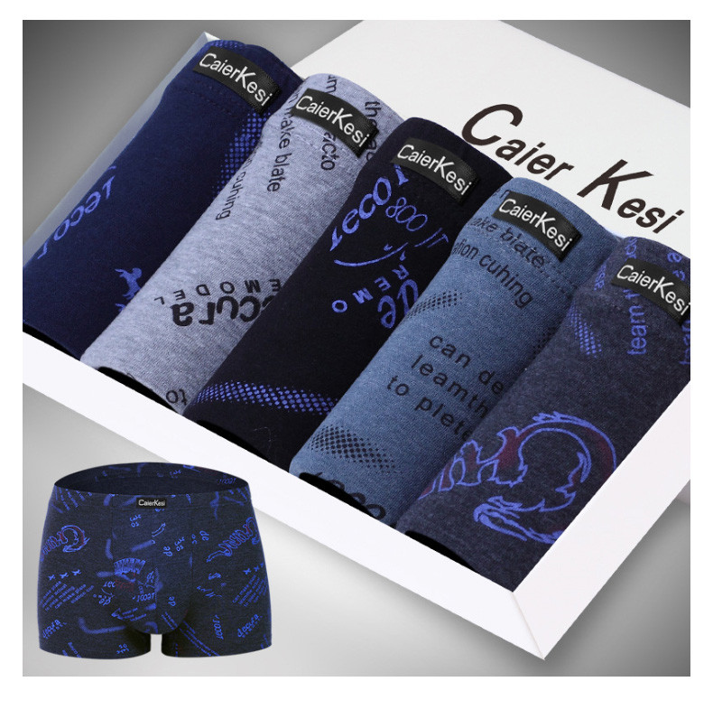 Boxeri barbatesti din bumbac in set de 5 bucati