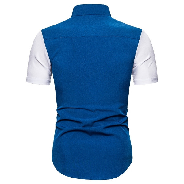 Modern férfi ing klasszikus gallérral és rövid ujjal