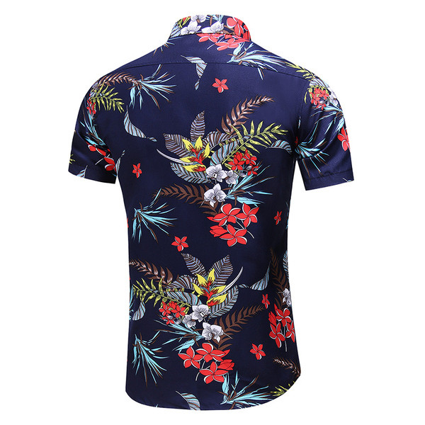 Aktuális férfi rövid ujjú ing és virágmintás