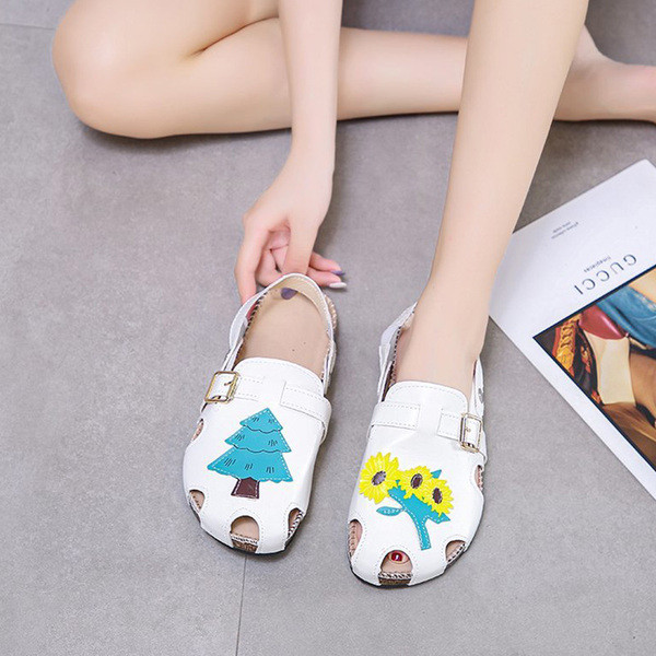 Női csúszásmentes bőr papucs