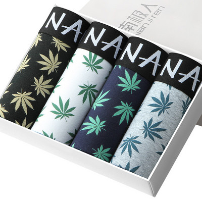 Férfi pamut boxerek nyomtatással - 4 db.