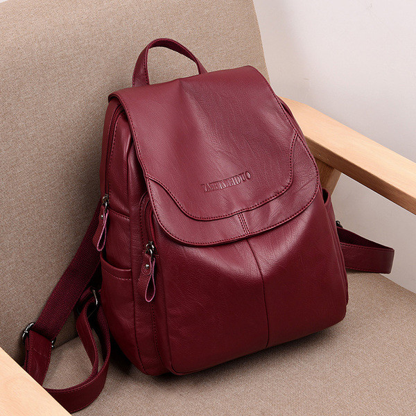 Öko-nahast moodne naiste seljakott kirjaga