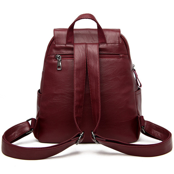 Öko-nahast moodne naiste seljakott kirjaga