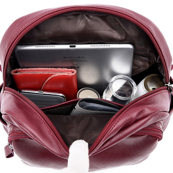 Öko-nahast moodne naiste seljakott kirjaga