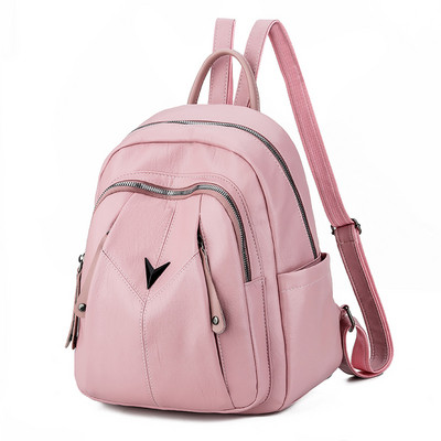 Mindennapi női hátizsák öko bőrből, cipzárral