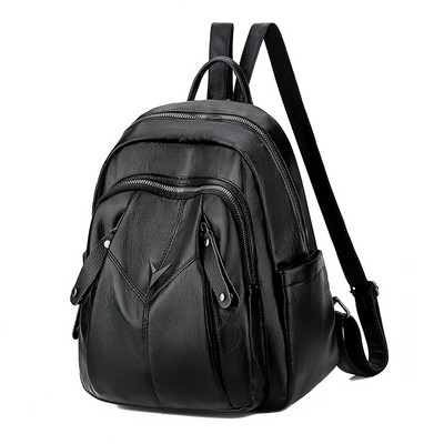 Mindennapi női hátizsák öko bőrből, cipzárral