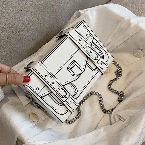 Öko bőrből készült, négyzet alakú női topiktáska