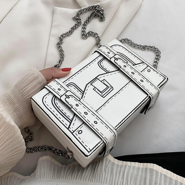 Öko bőrből készült, négyzet alakú női topiktáska