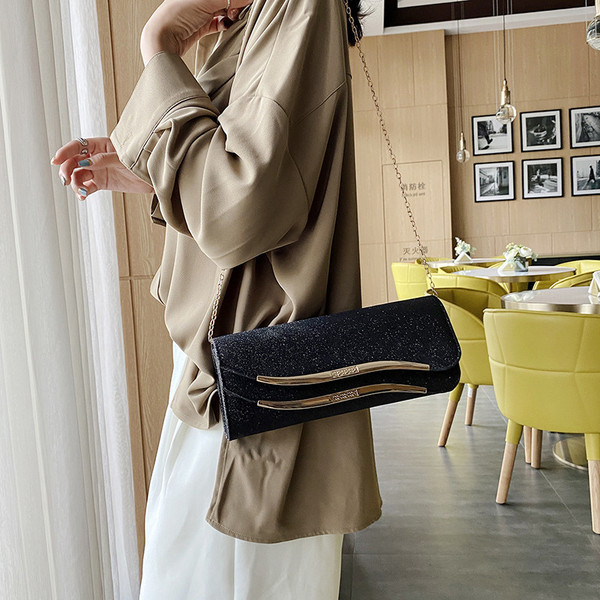 Stílusos női kis táska fényes hatással