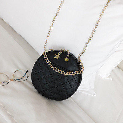 Női mindennapi kerek táska fém medállal