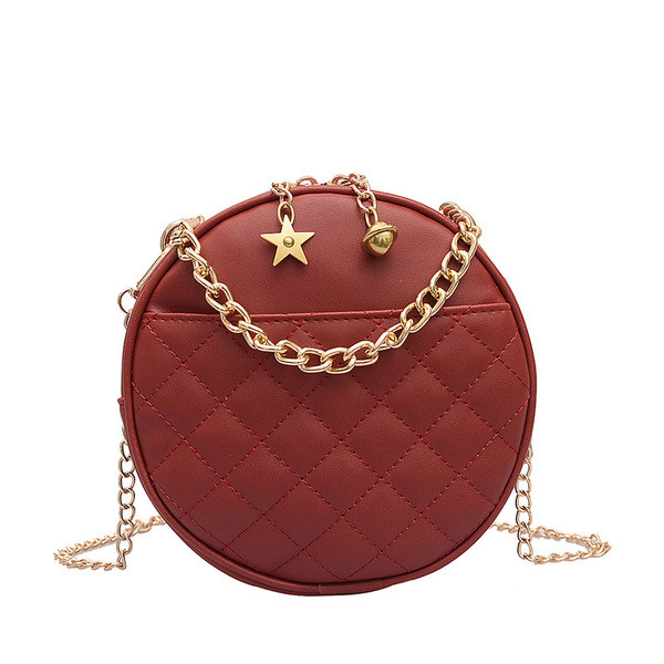 Női mindennapi kerek táska fém medállal