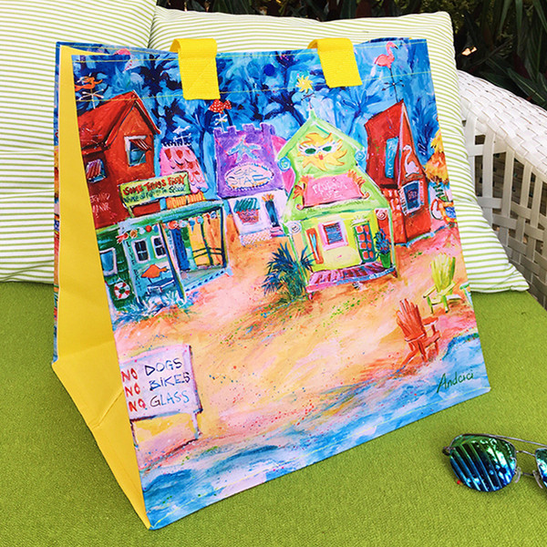 Πολύχρωμη τσάντα παραλίας σε δύο μοντέλα